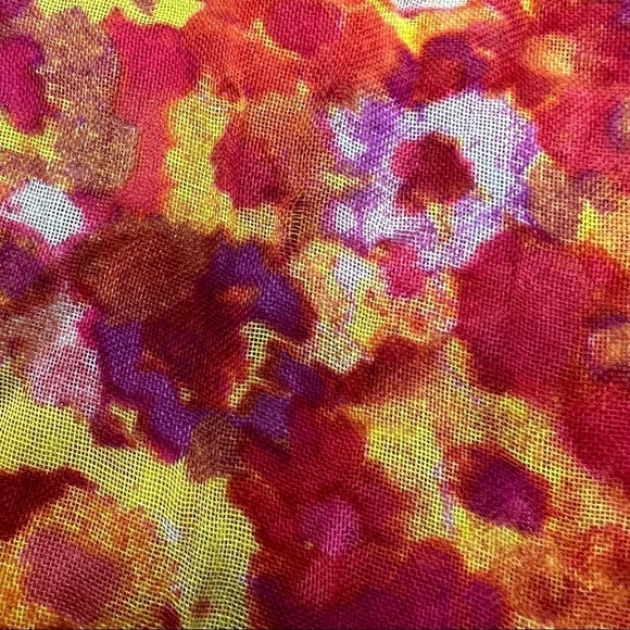 OLD NAVY Scarf Tie Dye Floral Fringe Lightweight Sheer Bright Colors Watercolor - Picture 11 of 13